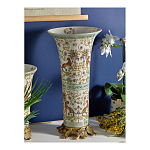 Ваза высокая из фарфора на бронзовом основании Turquoise Blooming Garden варинант исполнения - 6 | Loft Concept во Владивостоке