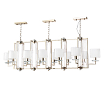 Люстра прямоугольной формы с 12-ю цилиндрическими плафонами из стекла Laurent варинант исполнения - 1 | Loft Concept во Владивостоке