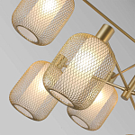 Люстра потолочная с абажурами из металлической сетки Loft Grid Pendant Gold варинант исполнения - 3 | Loft Concept во Владивостоке