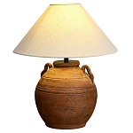 Настольная лампа керамическая коричневая с тканевым абажуром Eastern Tale варинант исполнения - 2 | Loft Concept во Владивостоке