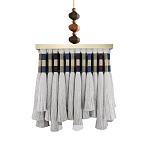 Люстра квадратная плетеная с бахромой Wicker Square Chandelier with Tassels варинант исполнения - 2 | Loft Concept во Владивостоке