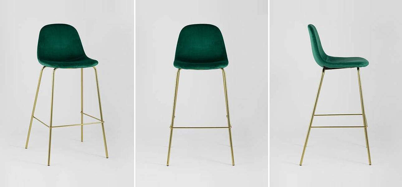 Барный Стул Archie Chair Зеленый Велюр Барный Стул Archie Chair Зеленый Велюр - Loft-Concept во Владивостоке