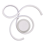 Бра белого цвета с изогнутыми световыми линиями и круглым основанием Luke Lampco Tracer Lamp варинант исполнения - 1 | Loft Concept во Владивостоке