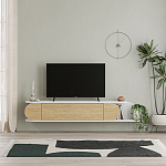 ТВ-тумба подвесная белая с полкой и откидной дверцей цвета древесины TONE TV STAND WHITE варинант исполнения - 1 | Loft Concept во Владивостоке