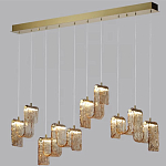 Подвесной светильник линейный с плафонами волнистой формы из фактурного стекла Big Wave варинант исполнения - 9 | Loft Concept во Владивостоке