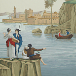 Обои ручная роспись Views of Italy Aurore варинант исполнения - 2 | Loft Concept во Владивостоке