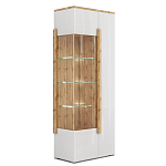 Шкаф-витрина двухдверная с белым глянцевым фасадом Grace of Furniture варинант исполнения - 1 | Loft Concept во Владивостоке