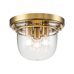 Потолочный светильник для ванных комнат с круглым стеклянным плафоном и тремя лампами Quoizel варинант исполнения - 1 | Loft Concept во Владивостоке