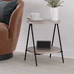 Стол приставной с 2-мя круглыми бежево-серыми столешницами ESSEL LIGHT MOCHA варинант исполнения - 4 | Loft Concept во Владивостоке