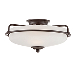 Потолочный светильник со стеклянным плафоном на изогнутых кронштейнах Quoizel  варинант исполнения - 1 | Loft Concept во Владивостоке