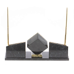 Настольный канцелярский набор из змеевика и офиокальцита с визитницами и часами Successful Leader варинант исполнения - 3 | Loft Concept во Владивостоке