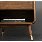 Прикроватная деревянная тумба с ящиком и нишей для хранения Moon Walnut Furniture варинант исполнения - 4 | Loft Concept во Владивостоке