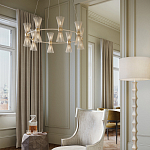 Люстра круглая с фактурными абажурами из тонких металлических палочек Wild Thorns варинант исполнения - 4 | Loft Concept во Владивостоке