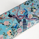 Банкетка из массива бука с цветочным принтом Turquoise Beige Chinoiserie Garden Banquette варинант исполнения - 2 | Loft Concept во Владивостоке