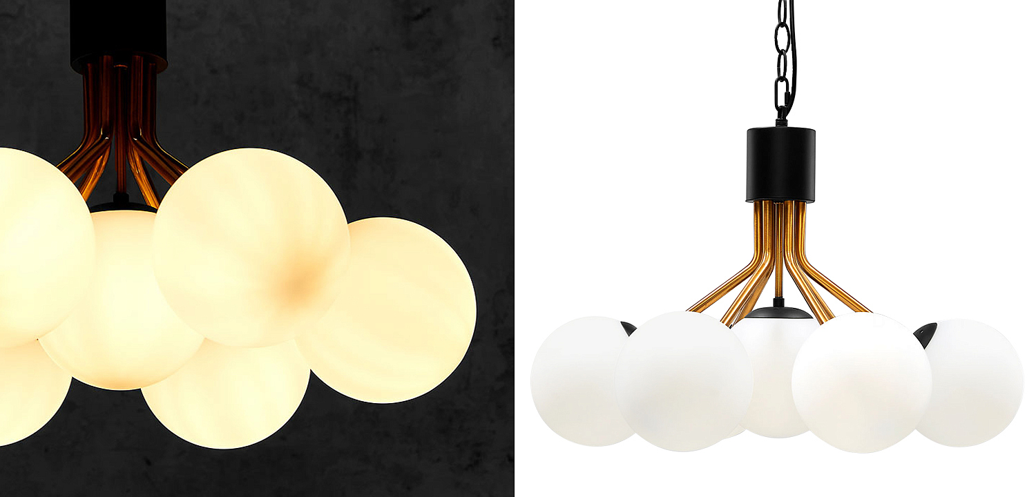 Люстра Berries Chandelier White Balloons Bronze Black 7 Люстра Berries Chandelier White Balloons Bronze Black 7 - Loft-Concept во Владивостоке