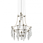 Люстра подвесная из металла с хрустальными подвесками прозрачного цвета Quasar 41 варинант исполнения - 1 | Loft Concept во Владивостоке