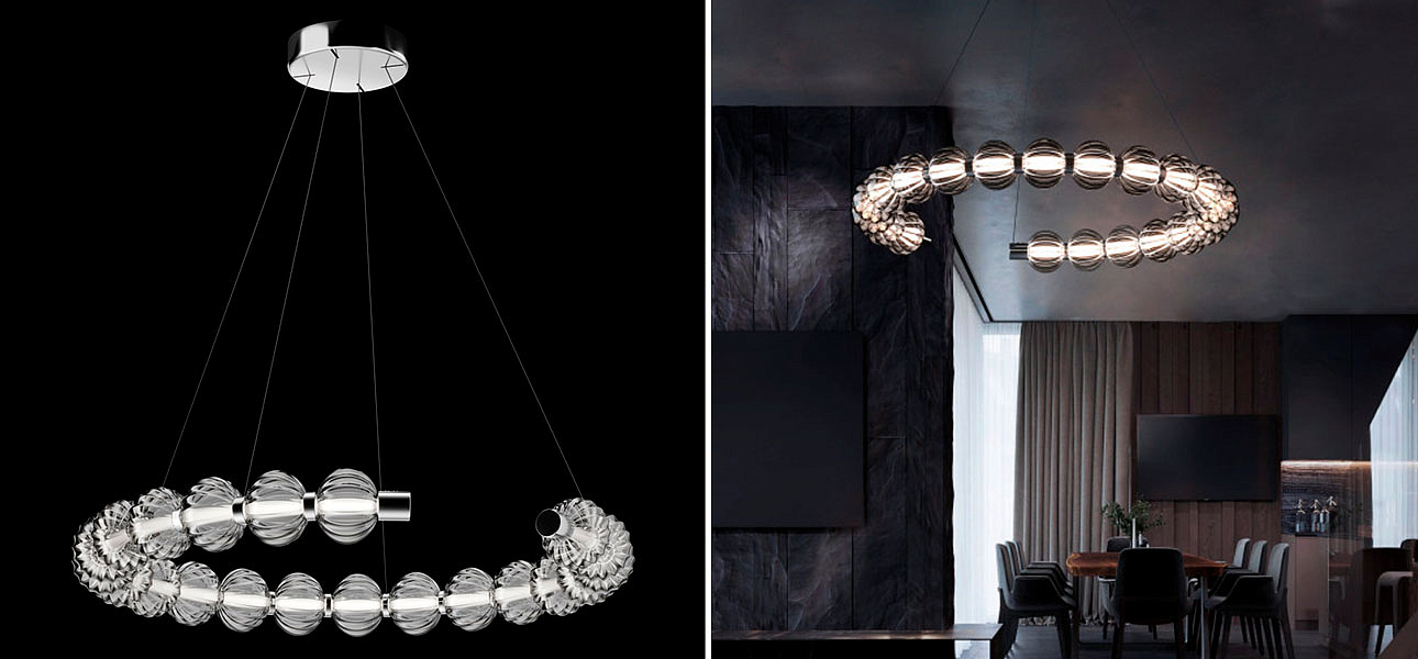 Светильник кольцо со стеклянными шарами Balls Lamp Светильник кольцо со стеклянными шарами Balls Lamp - Loft-Concept во Владивостоке