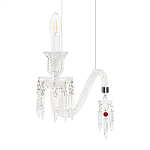 Подвесной светильник стеклянный в виде канделябра Curved Glass Chandelier варинант исполнения - 5 | Loft Concept во Владивостоке