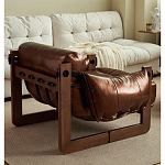 Кресло-диван кожаное на деревянном каркасе Medieval Furniture варинант исполнения - 2 | Loft Concept во Владивостоке