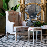 Кресло из массива бука серое с растительным орнаментом Raffael Floral Grey Armchair варинант исполнения - 8 | Loft Concept во Владивостоке