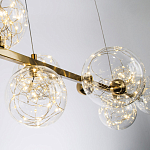 Дизайнерская линейная люстра с гирляндой внутри стеклянных плафонов Iona Garland Chandelier варинант исполнения - 3 | Loft Concept во Владивостоке