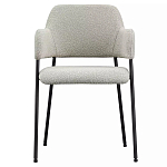 Стул мягкий с подлокотниками Chair Gray Upholstery Boucle варинант исполнения - 1 | Loft Concept во Владивостоке