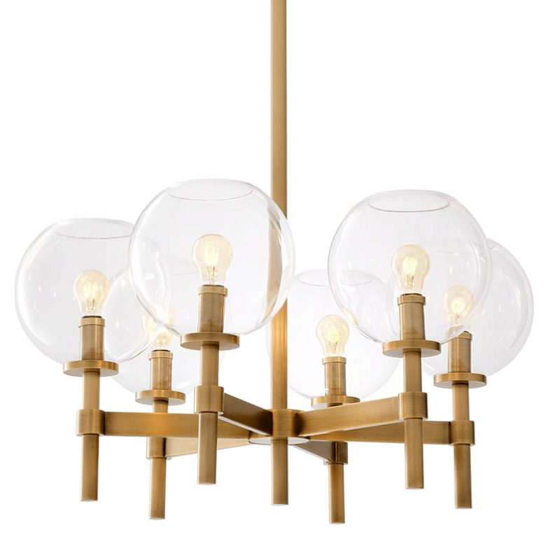Люстра Chandelier Jade S Латунь Античная полированная Прозрачное Стекло Люстра Chandelier Jade S Латунь Античная полированная Прозрачное Стекло во Владивостоке | Loft Concept