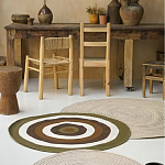 Ковер круглый из хлопка с контрастным узором Bullseye 150 варинант исполнения - 5 | Loft Concept во Владивостоке