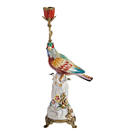 Подсвечник с попугаем из фарфора с бронзовыми элементами Eden Garden варинант исполнения - 1 | Loft Concept во Владивостоке