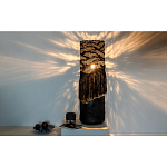 Напольная лампа черная с текстильными элементами "ЯРВИ" варинант исполнения - 1 | Loft Concept во Владивостоке