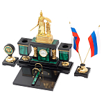 Настольный письменный набор из малахита и долерита Leader Organizer варинант исполнения - 2 | Loft Concept во Владивостоке