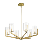 Люстра с 6-ю прозрачными цилиндрическими плафонами Kichler варинант исполнения - 2 | Loft Concept во Владивостоке