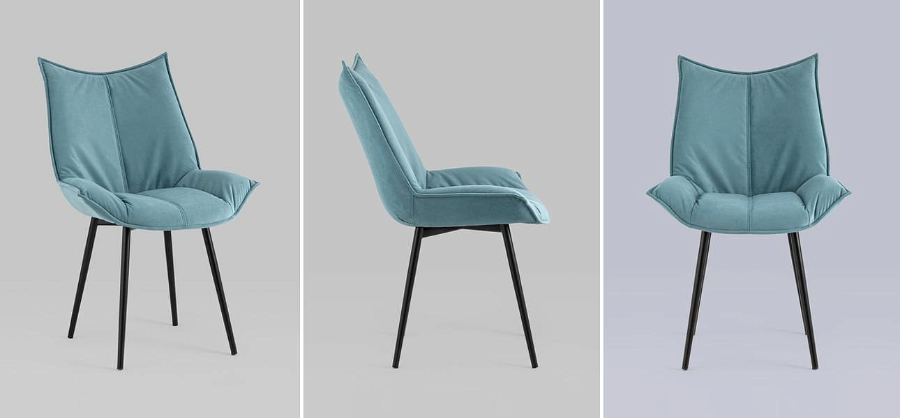 Стул Oslo Chair Голубой Велюр Стул Oslo Chair Голубой Велюр - Loft-Concept во Владивостоке