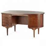 Дизайнерский письменный стол округлой формы с 4-мя ящиками и дверкой с полочками Rili варинант исполнения - 2 | Loft Concept во Владивостоке