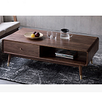 Кофейный стол из дерева с ящиком и нишей для хранения Coffee Walnut Table варинант исполнения - 3 | Loft Concept во Владивостоке