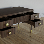 Письменный стол с 4-мя ящиками Elsa Dreams Walnut варинант исполнения - 3 | Loft Concept во Владивостоке