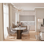 Торшер с белым тканевым абажуром на мраморном основании Cconcise варинант исполнения - 3 | Loft Concept во Владивостоке