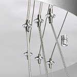 Люстра с тремя кольцами цвета хром и прозрачными хрустальными шарами по периметру Sacramento Transparent Balls Chandelier варинант исполнения - 10 | Loft Concept во Владивостоке