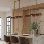 Люстра линейная полукруглой формы Wooden Horseshoe варинант исполнения - 6 | Loft Concept во Владивостоке