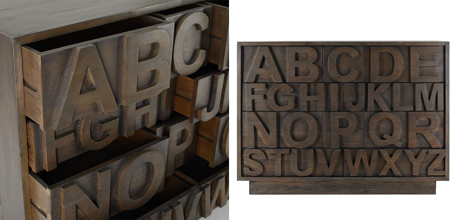 Комод в стиле лофт с английским алфавитом English Alphabet Chest of Drawers Комод в стиле лофт с английским алфавитом English Alphabet Chest of Drawers - Loft-Concept во Владивостоке