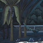 Обои ручная роспись Phuljhari Original colourway on Empire Blue dyed silk варинант исполнения - 3 | Loft Concept во Владивостоке