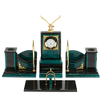 Настольный письменный набор из змеевика тёмно-зелёного цвета с декором в виде орла Successful Leader варинант исполнения - 1 | Loft Concept во Владивостоке