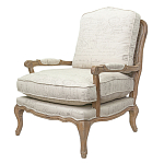 Кресло со спинкой из ротанга Ellie Rattan Armchair beige print flax варинант исполнения - 3 | Loft Concept во Владивостоке