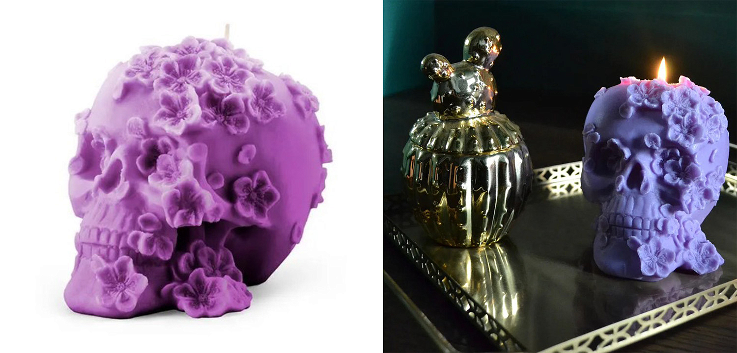 Свеча Purple Flowers Skull Свеча Purple Flowers Skull - Loft-Concept во Владивостоке