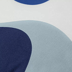 Подушка декоративная хлопковая синего цвета с абстрактным принтом Elysian Flow Azure варинант исполнения - 3 | Loft Concept во Владивостоке