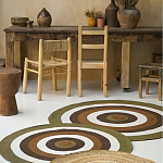 Ковер круглый из хлопка с контрастным узором Bullseye 150 варинант исполнения - 6 | Loft Concept во Владивостоке