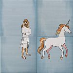 Плитка с узором Девочка единорог варинант исполнения - 1 | Loft Concept во Владивостоке