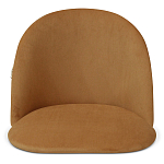 Барный стул со спинкой и металлической подставкой на 3-х деревянных ножках Горчичный Велюр Vendramin Chair варинант исполнения - 3 | Loft Concept во Владивостоке