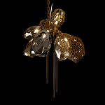 Люстра подвесная со стеклянными плафонами из дымчатого и золотистого с тремя вертикальными подвесками Gilded Mirage  варинант исполнения - 7 | Loft Concept во Владивостоке