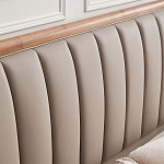 Кровать двуспальная с мягким изголовьем Moon Walnut Bed варинант исполнения - 8 | Loft Concept во Владивостоке